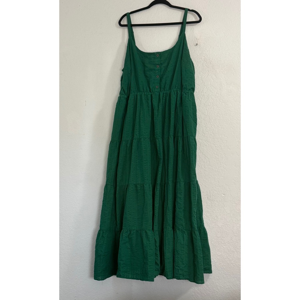 Torrid Maxi Seersucker Tiered Dress Size 3 3x green